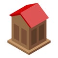 Forest bird feeder icon, isometric style