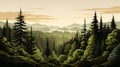 Forest black forest illustration banner landscape panorama