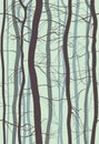 Forest Branches seamless pattern. Fog in spring, winter bare trees vector illustration. Royalty Free Stock Photo