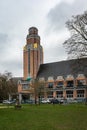 Forest, Brussels Capital Region, Belgium - The Abbey park and the Art Deco tower of the city hall