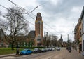 Forest, Brussels Capital Region, Belgium - Saint Denis square and the Art Deco tower of the city hall