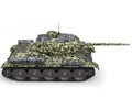 Forest camo old military tank - top down side view Royalty Free Stock Photo