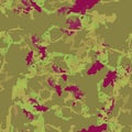 Forest camouflage of various shades of green and red colors