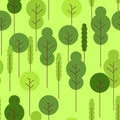 Forest cartoon pattern seamless. Wildlife background. Nature ornament. Baby cloth texture