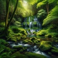 Forest Cascade - Hidden Waterfall Amidst Lush Greenery