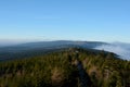 Forest and clouds in Izerskie mountains Royalty Free Stock Photo