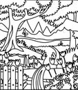 Forest coloring page Royalty Free Stock Photo