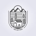 the forest cottage logo vector illustration template icon symbol design