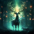 Forest creature luminescent, mystic atmosphere, magical woodland, ethereal 2 Royalty Free Stock Photo