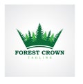 Forest crown logo design Royalty Free Stock Photo