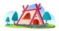 Forest cute home vector