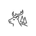 Forest Deer line icon