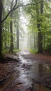 A forest drenched in rain Royalty Free Stock Photo