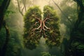 Forest earth lungs, Climate Change Concept art, Gnerative AI