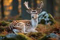 Forest elegance Male fallow deer in the European wilderness Royalty Free Stock Photo