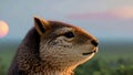 Forest Encounter: Closeup Illustration of a Capybara Amidst Nature\'s Serenity