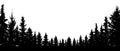 Forest evergreen, coniferous trees, silhouette vector background Royalty Free Stock Photo