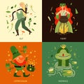 Forest Fairy Tale Characters Concept Icons Set Royalty Free Stock Photo