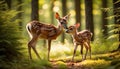 Forest Fawns in Sunbeam