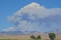 A forest fire burning in remote and rough terrain. In the Pine Gulch of the Rocky Mountains near Grand Junction, Colorado.