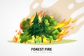 Forest Fire Cartoon Illustration