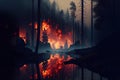 forest fire. Generative Ai Royalty Free Stock Photo
