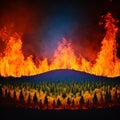 Forest fire, Generative AI Royalty Free Stock Photo