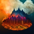 Forest fire, Generative AI Royalty Free Stock Photo