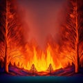 Forest fire, Generative AI Royalty Free Stock Photo