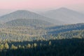 Forest fire haze in Cascade Mountains Royalty Free Stock Photo