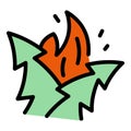 Forest on fire icon vector flat Royalty Free Stock Photo
