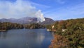 Forest Fire at Lake Lure in North Carolina Royalty Free Stock Photo
