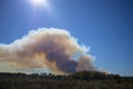 Forest fire large smoke clouds distant view Royalty Free Stock Photo