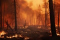 Forest fire, natural disaster, climate change, global warming Royalty Free Stock Photo