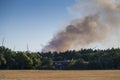 Forest fire near a German highway