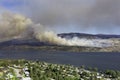 A forest fire near Pearchland British Columbia Canada Royalty Free Stock Photo