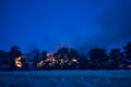 Forest fire at night Royalty Free Stock Photo