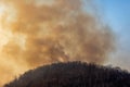 Forest fire smoke in northern Thailand Royalty Free Stock Photo