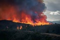 Forest fire spreads wildly, engulfing trees in fierce blaze