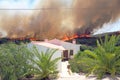 Forest fire threatens homes in Portugal Royalty Free Stock Photo