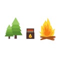 Forest fire vector illustration.