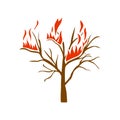 Forest fires icon, coniferous forest, vector illustration Royalty Free Stock Photo