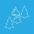 Forest fires icon, coniferous forest, vector illustration Royalty Free Stock Photo