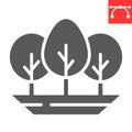 Forest glyph icon, nature and ecology, tree sign vector graphics, editable stroke solid icon, eps 10. Royalty Free Stock Photo
