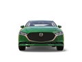 Forest green Mazda 3 2019 - 2022 model - front view Royalty Free Stock Photo