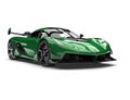 Forest green sports car - front view closeup shot Royalty Free Stock Photo