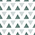 Forest green and white triangles vector pattern