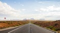 Forest Gump Point with Navajo American flag - Monument Valley scenic panorama on the road - Arizona, AZ Royalty Free Stock Photo