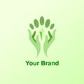 Forest Hands Logo Royalty Free Stock Photo