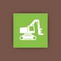 Forest harvester icon, timber harvesting machine Royalty Free Stock Photo